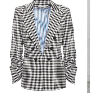Veronica Beard Black and White Checkered Women's Blazer